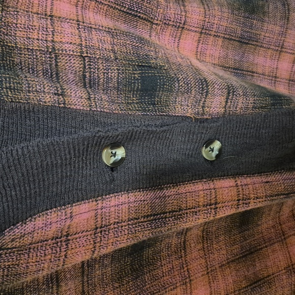 Free People shacket jacket cardigan flannel plaid XS oversized button down fit L - Picture 4 of 13
